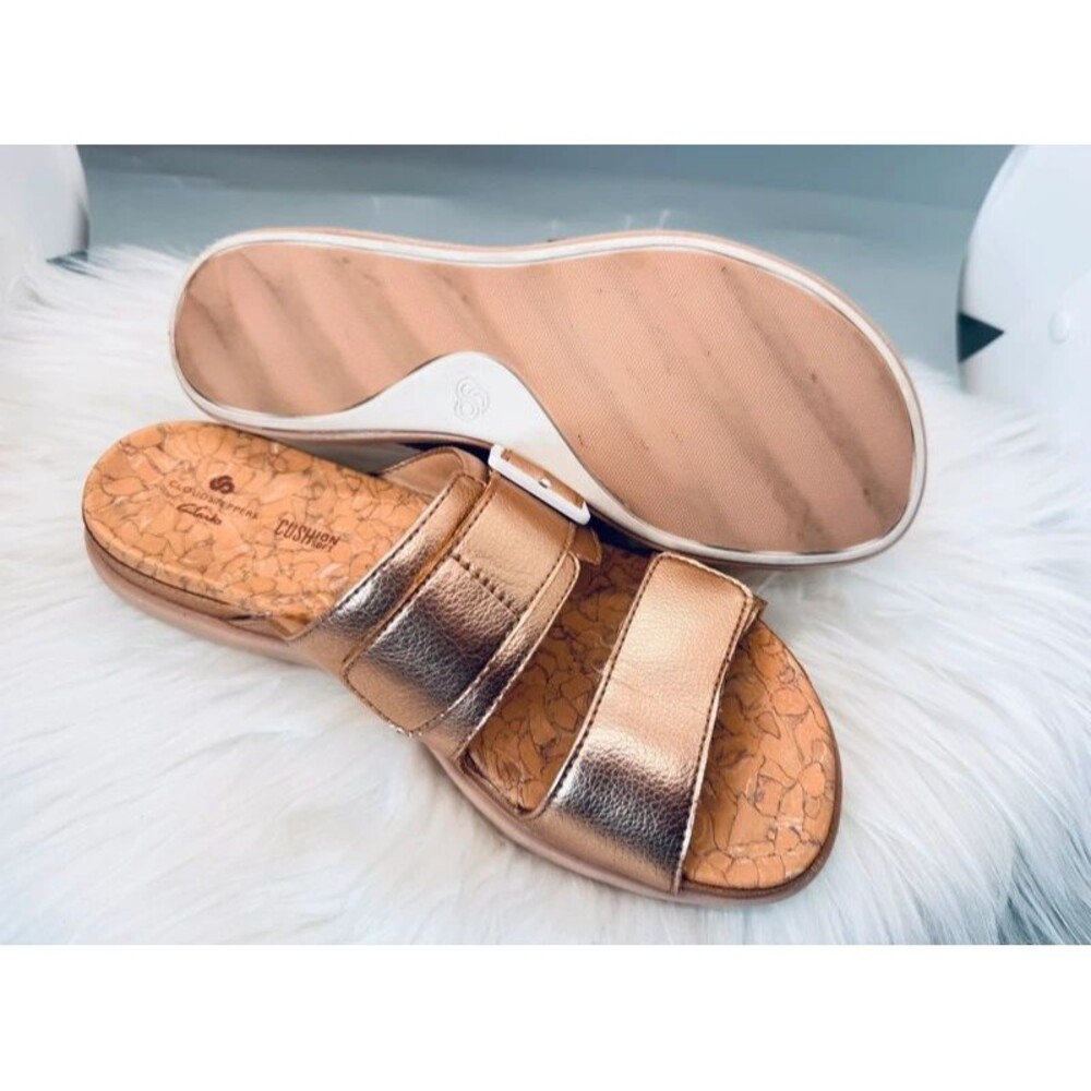 Clarks Cloudsteppers Step June Tide Sandals Rose Gold Cork Women’s 6.5M EU 37